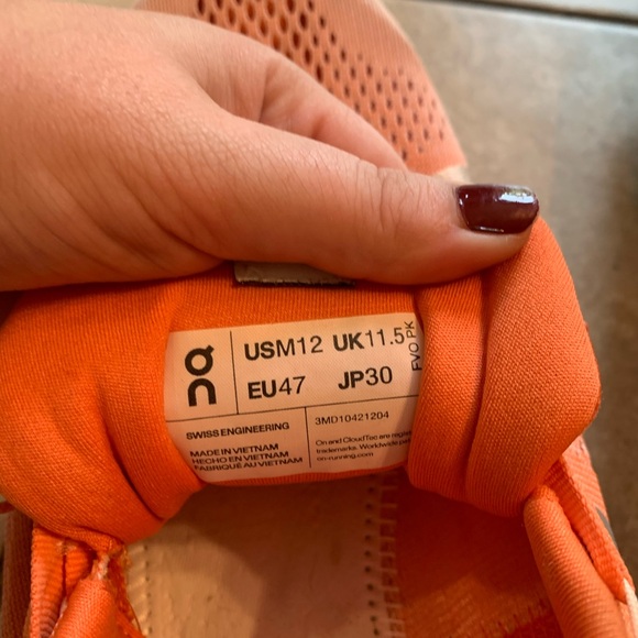 On Running Cloudsurfer Flame/White Size 12 Men’s Running Shoes - Picture 5 of 6